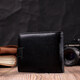 Мужской бумажник среднего размера из натуральной кожи ST Leather 22444 Черный фото