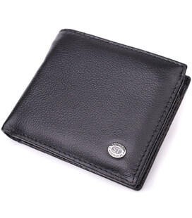Стильний чоловічий гаманець із натуральної шкіри ST Leather 22457 Чорний