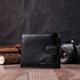 Бумажник для мужчин удобного размера из натуральной кожи ST Leather 22463 Черный фото