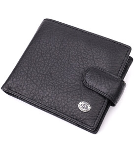 Чоловічий гаманець зручного розміру ST Leather 22471 Чорний