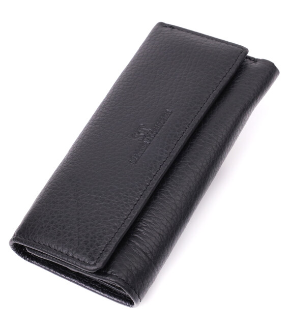Велика ключниця з функцією гаманця з натуральної шкіри ST Leather 22492 Чорний