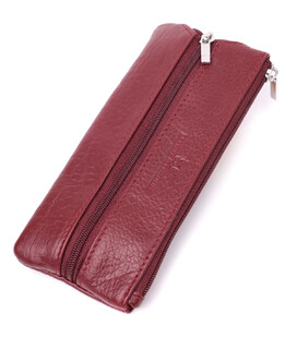 Шкіряна ключниця на блискавці ST Leather 22558 Бордовий
