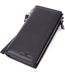Вертикальний гаманець-клатч унісекс із натуральної шкіри ST Leather 22532 Чорний