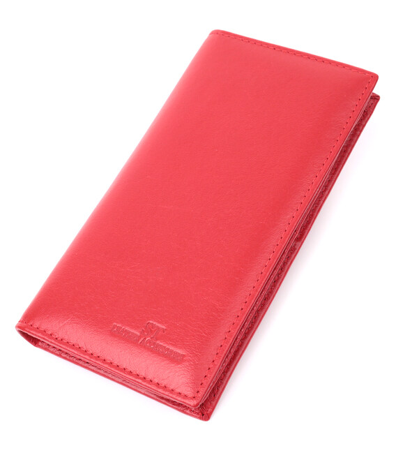 Вертикальный женский кошелек на магнитах из натуральной кожи ST Leather 22539 Красный фото