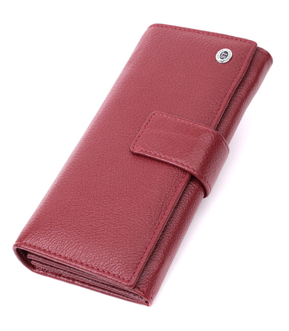 Кошелек для женщин на четыре отделения для купюр из натуральной кожи ST Leather 22550 Бордовый фото