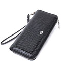 Лакированный женский кошелек на молнии из натуральной кожи ST Leather 22678 Черный
