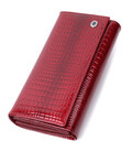 Кожаный лакированный кошелек с блоком для кредитных карт ST Leather 22682 Красный