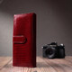 Кожаный лакированный кошелек с блоком для кредитных карт ST Leather 22682 Красный фото