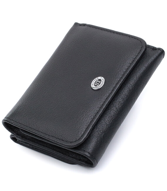 Кошелек для женщин горизонтального формату из натуральной кожи ST Leather 22722 Черный фото