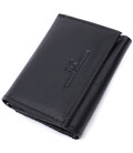 Удобный компактный кошелек с монетницей из натуральной кожи ST Leather 22742 Черный
