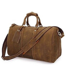 Сумка дорожня Vintage 14050 з вінтажній шкіри Коричнева
