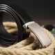 Ремень мужской с автоматической пряжкой закругленной Vintage 20275 Черный фото