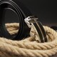 Ремень мужской с автоматической пряжкой и черными вставками Vintage 20281 Черный фото