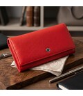 Жіночий шкіряний гаманець для карток купюр та монет ST Leather 19376 Червоний