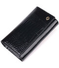 Лаковый женский кошелек с визитницей ST Leather 19403 Черный