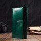 Лакированный женский кошелек с блоком для визиток из натуральной кожи ST Leather 19424 Зеленый фото