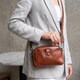 Глянцевая женская сумка на каждый день из натуральной кожи Vintage 22419 Коричневый фото