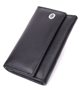 Містка ключниця з натуральної шкіри ST Leather 22477 Чорний