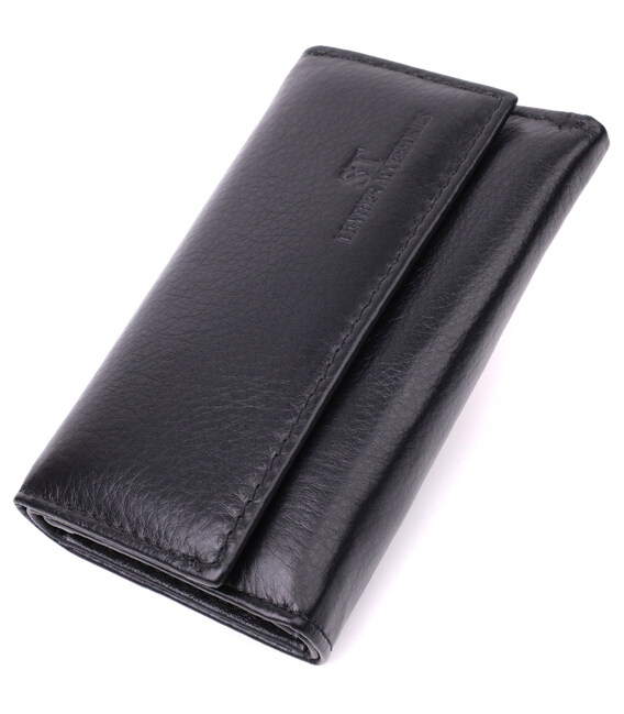 Практична ключниця із натуральної шкіри ST Leather 22483 Чорний