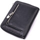 Женский кожаный кошелек на молнии с металлическим логотипом производителя ST Leather 19483 Черный фото
