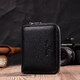 Кожаный кошелек для женщин на молнии с тисненым логотипом производителя ST Leather 19489 Черный фото