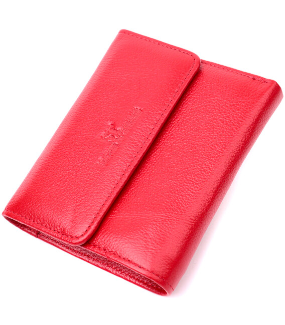 Яскравий жіночий гаманець з монетницею з натуральної шкіри ST Leather 19493 Червоний