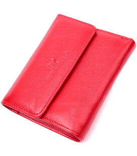 Яскравий жіночий гаманець з монетницею з натуральної шкіри ST Leather 19493 Червоний
