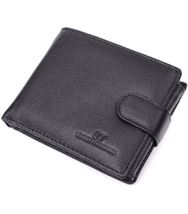 Интересный бумажник с блоком под документы из натуральной кожи ST Leather 22480 Черный фото