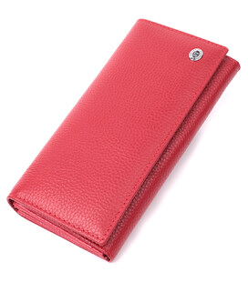 Яркий женский кошелек горизонтального формата из натуральной кожи ST Leather 22514 Красный фото