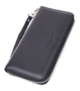 Универсальный кошелек-клатч на одно отделение из натуральной кожи ST Leather 22559 Черный фото