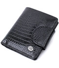 Кошелек для женщин среднего размера из натуральной лакированной кожи ST Leather 22686 Черный