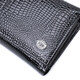 Женский кошелек в три сложения из лакированной фактурной натуральной кожи ST Leather 22707 Черный фото