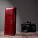 Лакированный яркий кошелек с фактурой под рептилию из натуральной кожи ST Leather 22715 Красный фото
