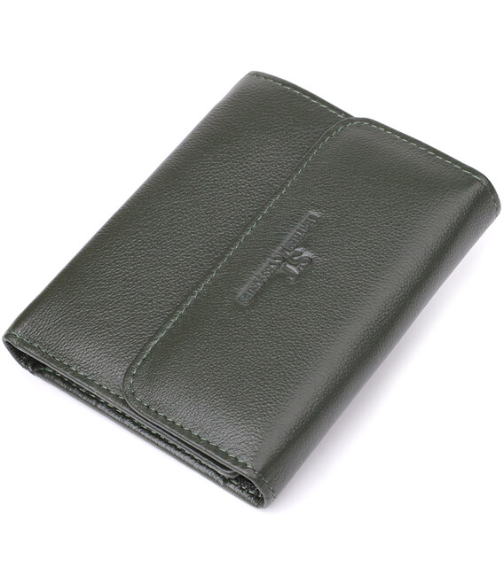 Стильный кошелек среднего размера из натуральной кожи ST Leather 23075 Зеленый фото