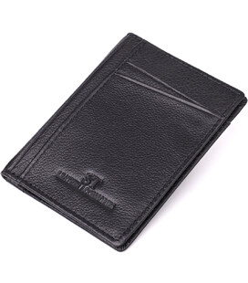 Мужской кошелек для карточек из натуральной кожи ST Leather 23091 Черный