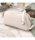 Модна сумка прошита трикутниками з натуральної шкіри Vintage 22910 Білий