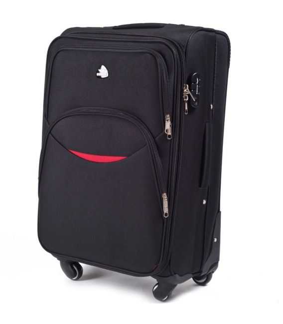Чемодан Wings 1708 маленький S черный 4 колесный фото, картинка, изображение