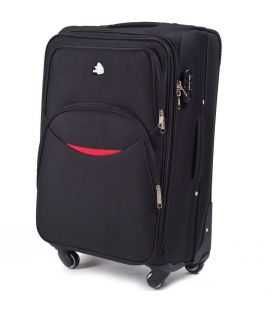 Чемодан Wings 1708 маленький S черный 4 колесный фото, картинка, изображение