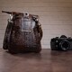 Сумка-мессенджер тиснение под экзотику Vintage 20038 Коричневая фото