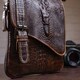 Сумка-мессенджер тиснение под экзотику Vintage 20038 Коричневая фото