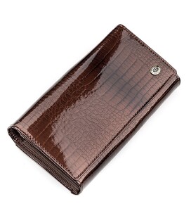Кошелек женский ST Leather 18431 (S9001A) лакированная кожа Коричневый фото