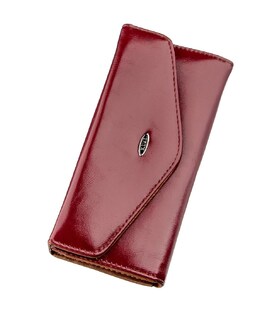 Кошелек женский из гладкой экокожи KIVI 19071 Малиновый фото