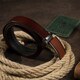 Ремень мужской с коричневой вставкой на пряжке Vintage 20286 Коричневый фото