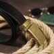Ремень мужской с пряжкой латунь Vintage 20263 Черный фото