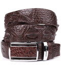 Ремінь-автомат CROCODILE LEATHER 18240 з натуральної шкіри крокодила Коричневий
