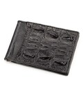 Затискач CROCODILE LEATHER 18169 з натуральної шкіри крокодила Чорний