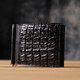 Зажим CROCODILE LEATHER 18169 из натуральной кожи крокодила Черный фото