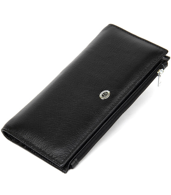 Практичный женский кожаный кошелек ST Leather 19378 Черный фото