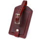 Матовая винтажная кожаная бирка на чемодан Shvigel 16558 Бордовый фото