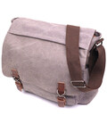 Містка горизонтальна чоловіча сумка для ноутбука з текстилю 21241 Vintage Сіра